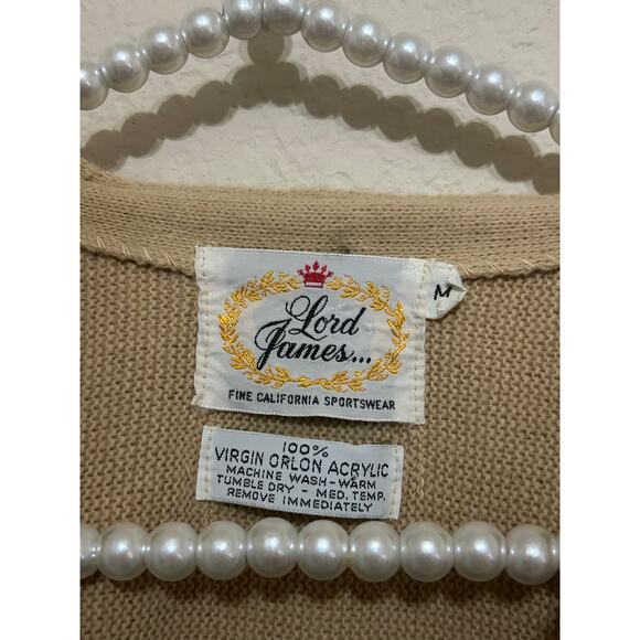 Vintage Lord James Cardigan Sweater Mens Size Medium Preppy Beach Academia 1960s - Picture 3 of 8
